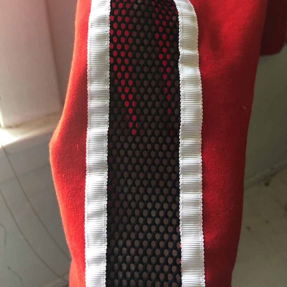 Red Mesh Track Pants - Picture 2 of 4